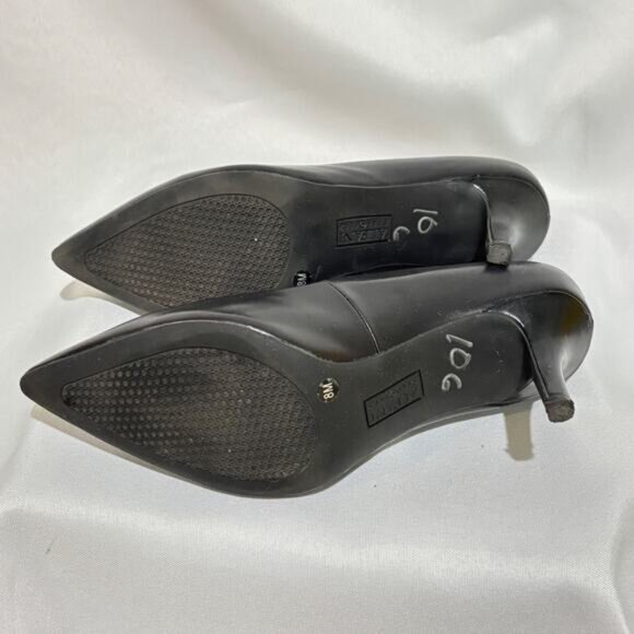 Alfani women JEULES Leather Pointed Toe Classic Pumps mid heel black sz 8 Career - Picture 11 of 12
